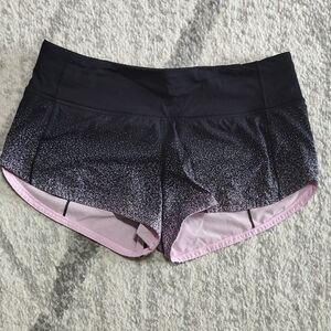Lululemon Athletica Speed Up Shorts In Ombre Speckle Print. Size 4, 2.5" Inseam